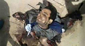 صورة احد الارهابيين وقد تحول الي اشلاء في الهجوم الارهابي علي معبد الكرنك بالاقصر