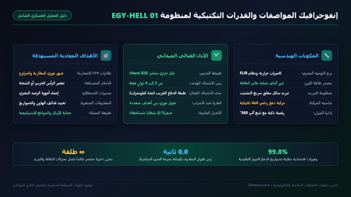 إنفوجرافيك منظومة ايجي هيل 01 المواصفات الفنية والمميزات التكتيكية ومقارنة صواريخ الدفاع الجوي