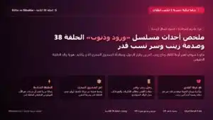 مسلسل ورود وذنوب الحلقة 38 كاملة ملخص الأحداث وصدمة زينب وسرحات